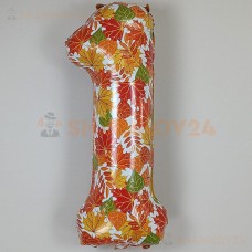 Шар (34''/86 см) Цифра, 1 Сентября, Осенние листья